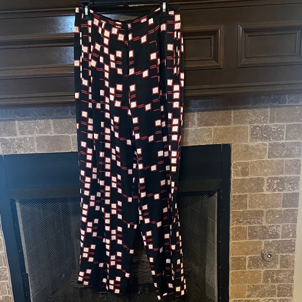 Emporio Armani Red and Black Patterned Pants